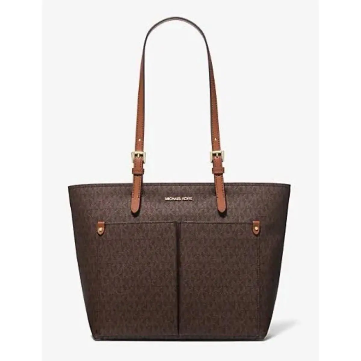 Michael Kors Jet Set Travel Tote Bag Purse Brown Carryall Shoulder Bag