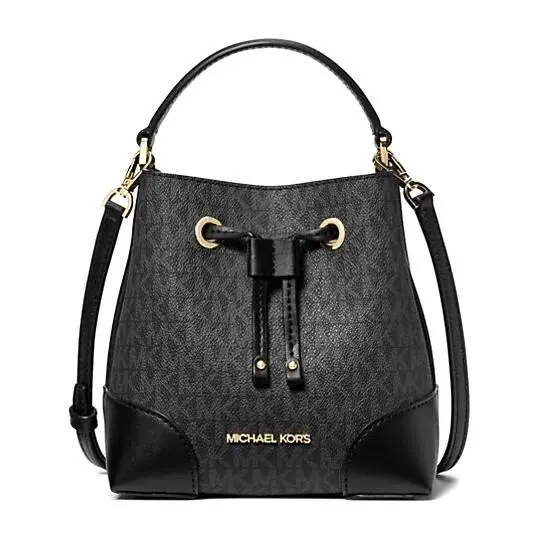 Mercer Small Logo Bucket Bag Black by Michael Kors