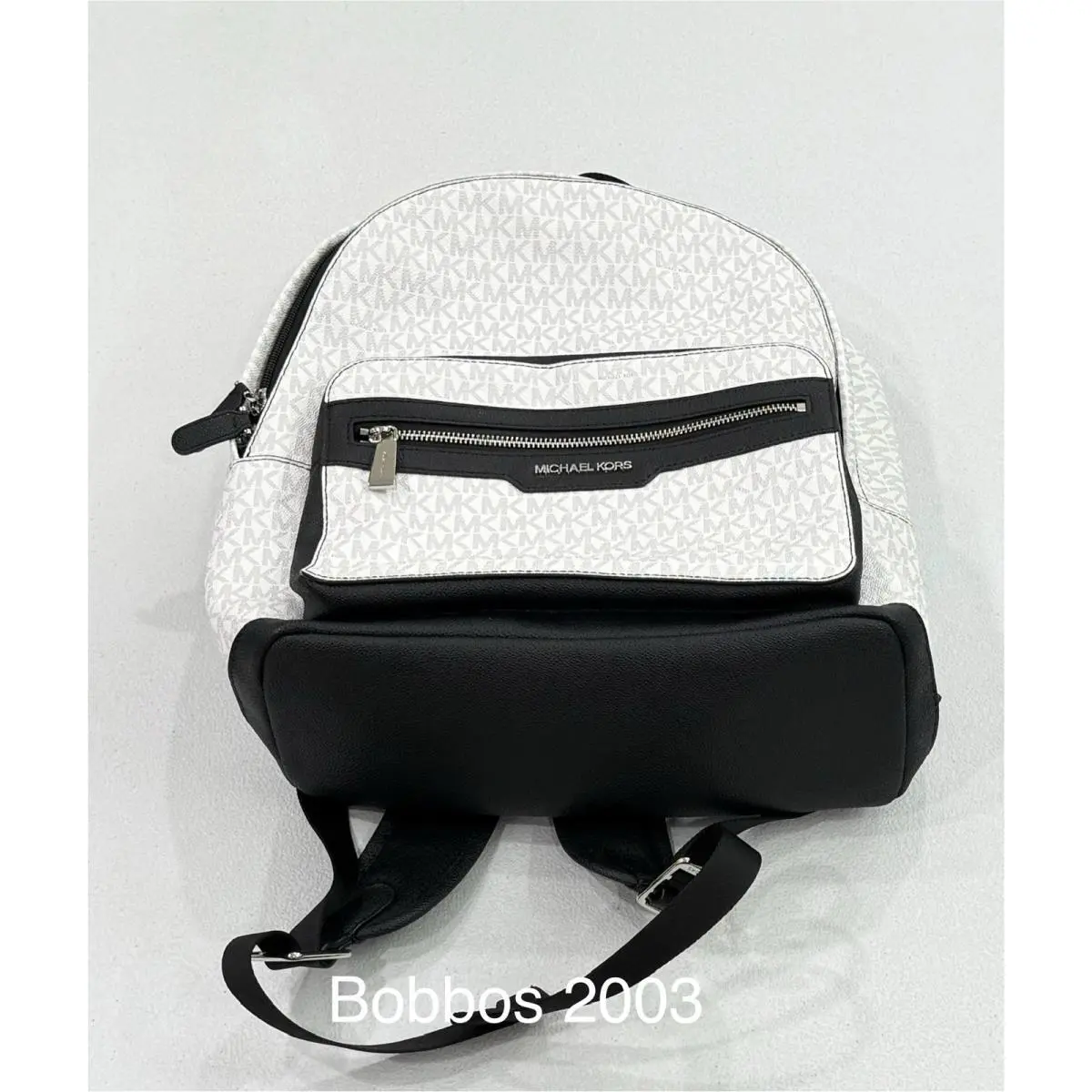 Michael Kors Men`s Malone Leather Logo Luggage Backpack Bright White One Size