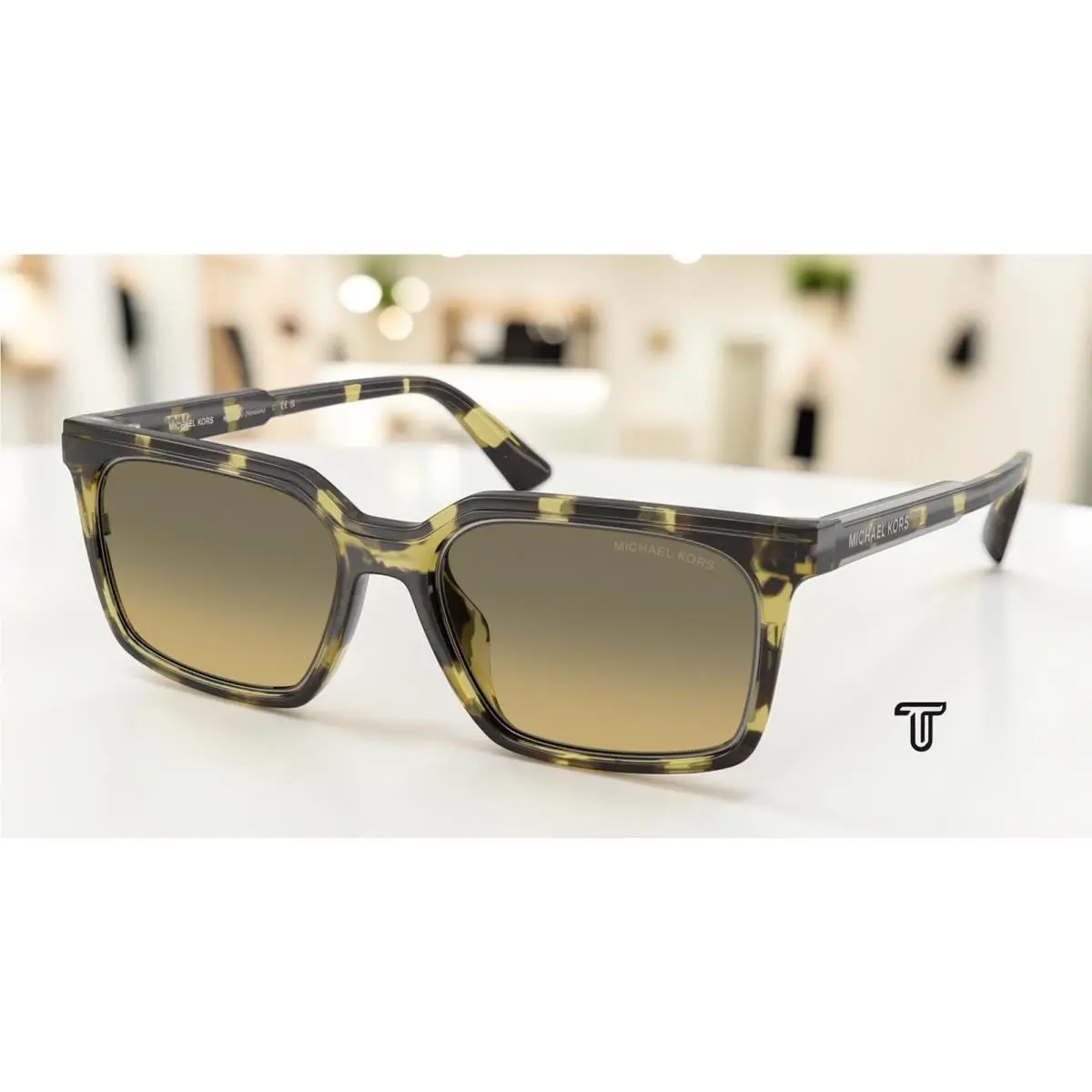 Michael Kors MK2282U 4029L0 Honolulu Olive Tortoise Olive 55 mm Men`s Sunglasses