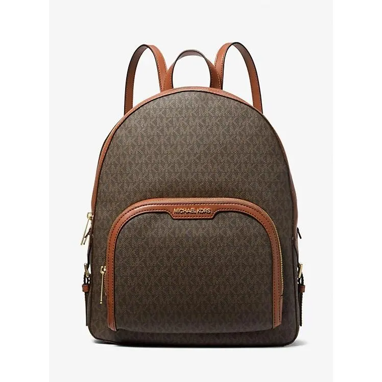 Michael Kors Jaycee Large Logo Backpack Brown with Dust Bag