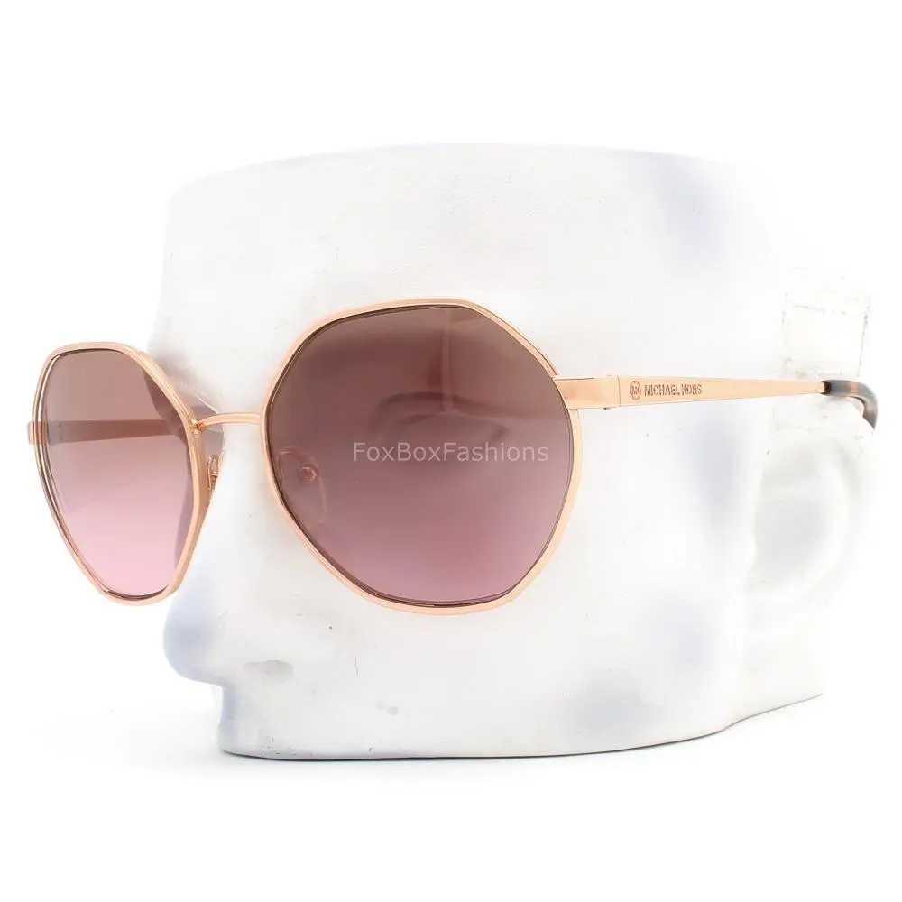 Porto Sunglasses MK1072 110814 Gloss Rose Gold Brown Pink with Case by Michael Kors