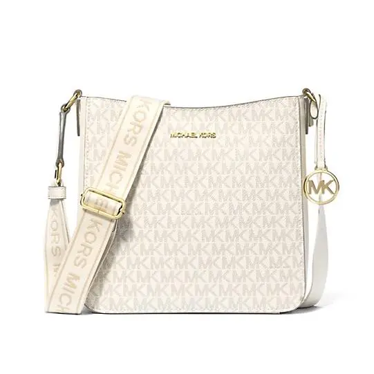 Jet Set Travel Small Signature Logo Messenger Bag Light Cream by Michael Kors