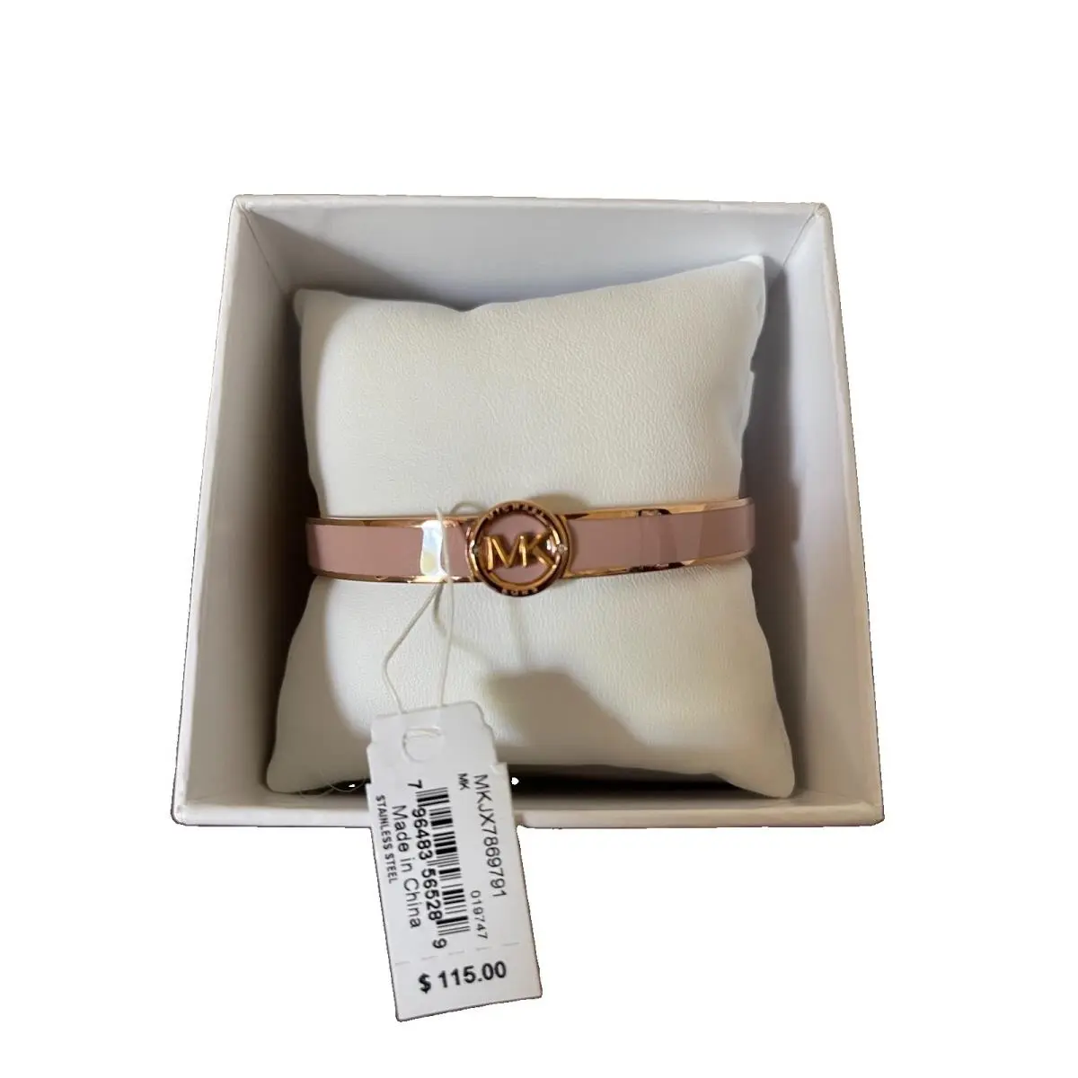 Michael Kors Haute Rose Gold-tone Mauve Enamel Bracelet Fast-ship