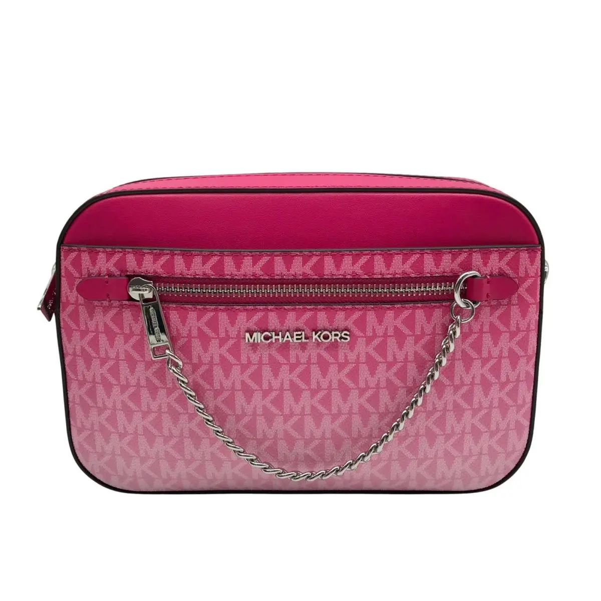 Dragon Fruit Ombre Leather Jet Set Logo Crossbody Bag by Michael Kors