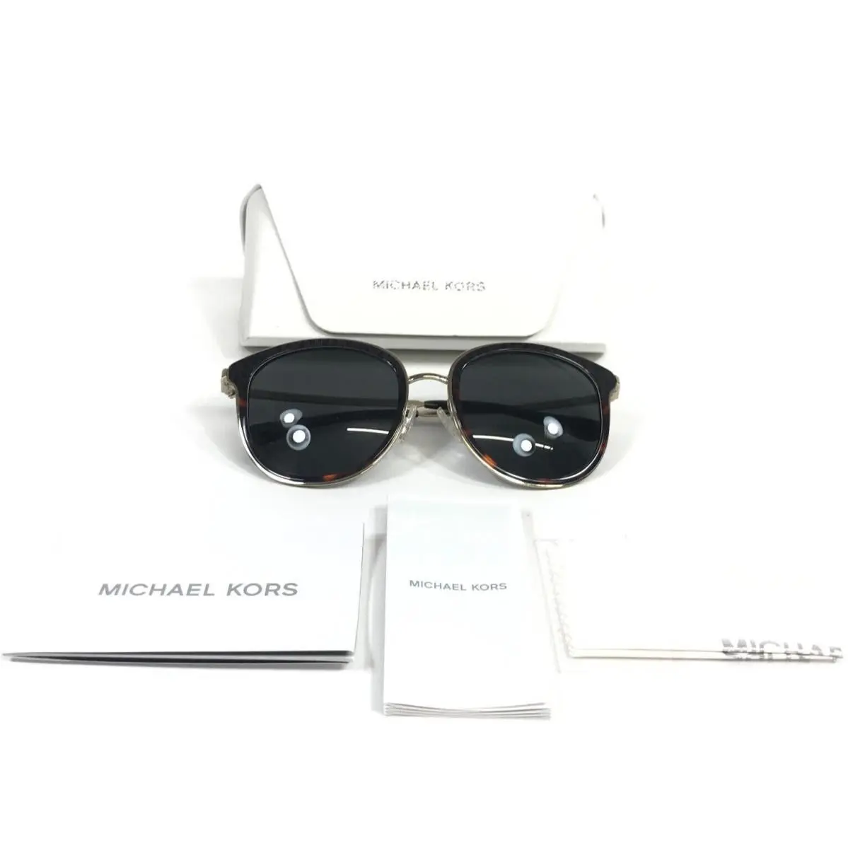 Sunglasses MK1099B Adrianna Bright 390387 Gold Tortoise Gray Lenses by Michael Kors