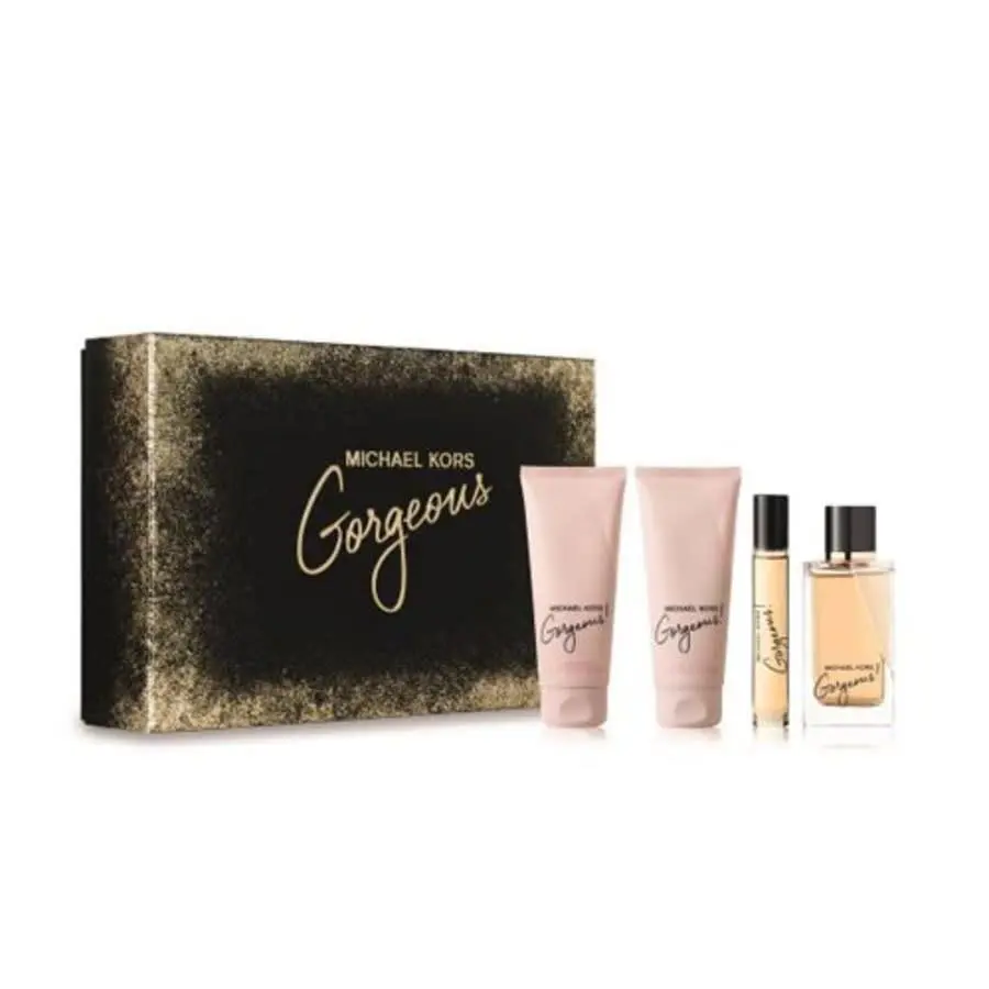 Michael Kors Gorgeous 4 Pc Set 3.4oz Edp Spray 3.4oz Bl 3.4oz SG 0.33 Edp