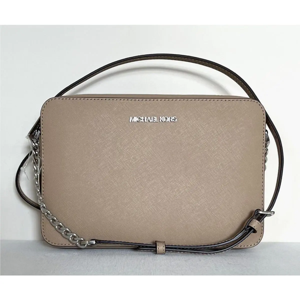 Michael Kors Jet Set Item Large Zip Chain Crossbody Camel with Dust Bag