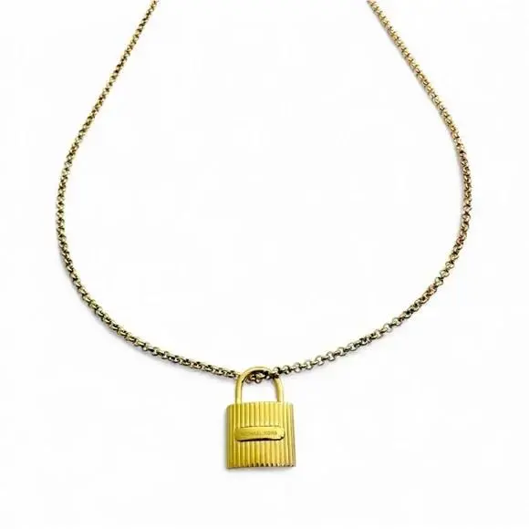Gold-tone Padlock Necklace by Michael Kors