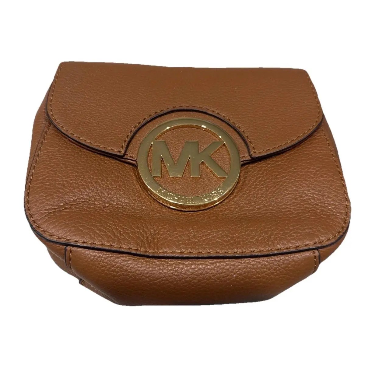 Small Brown Pebbled Leather Crossbody Bag Gold Hardware by Michael Kors