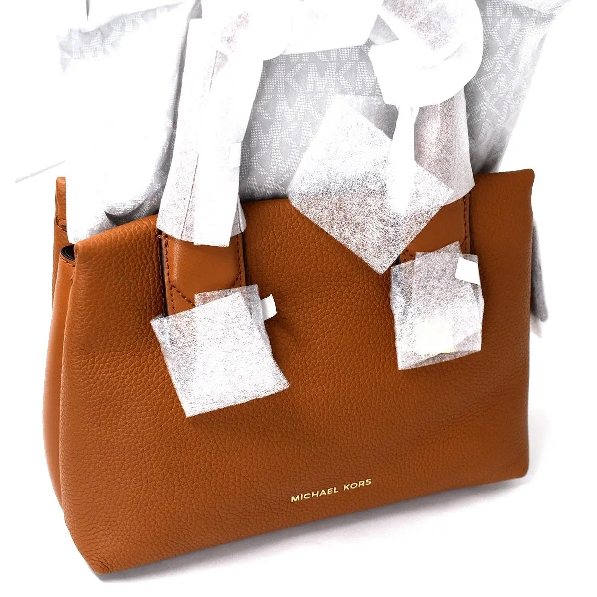 Rollins Small Pebbled Leather Satchel 30f8gx3s1l Acorn by Michael Kors