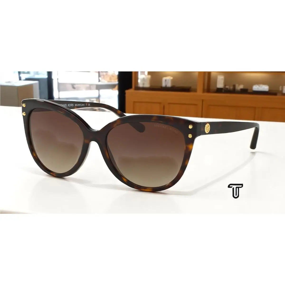 Michael Kors Jan MK2045 300613 Dk Tort Acetate Brown Grad 55 Women`s Sunglasses