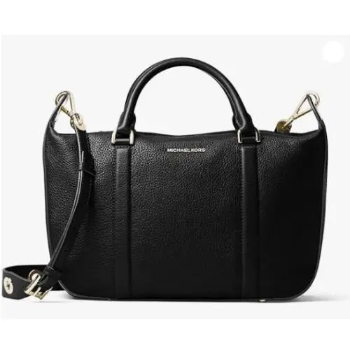 Kors Women`s Raven Large Satchel Bag Black - Exterior: Black