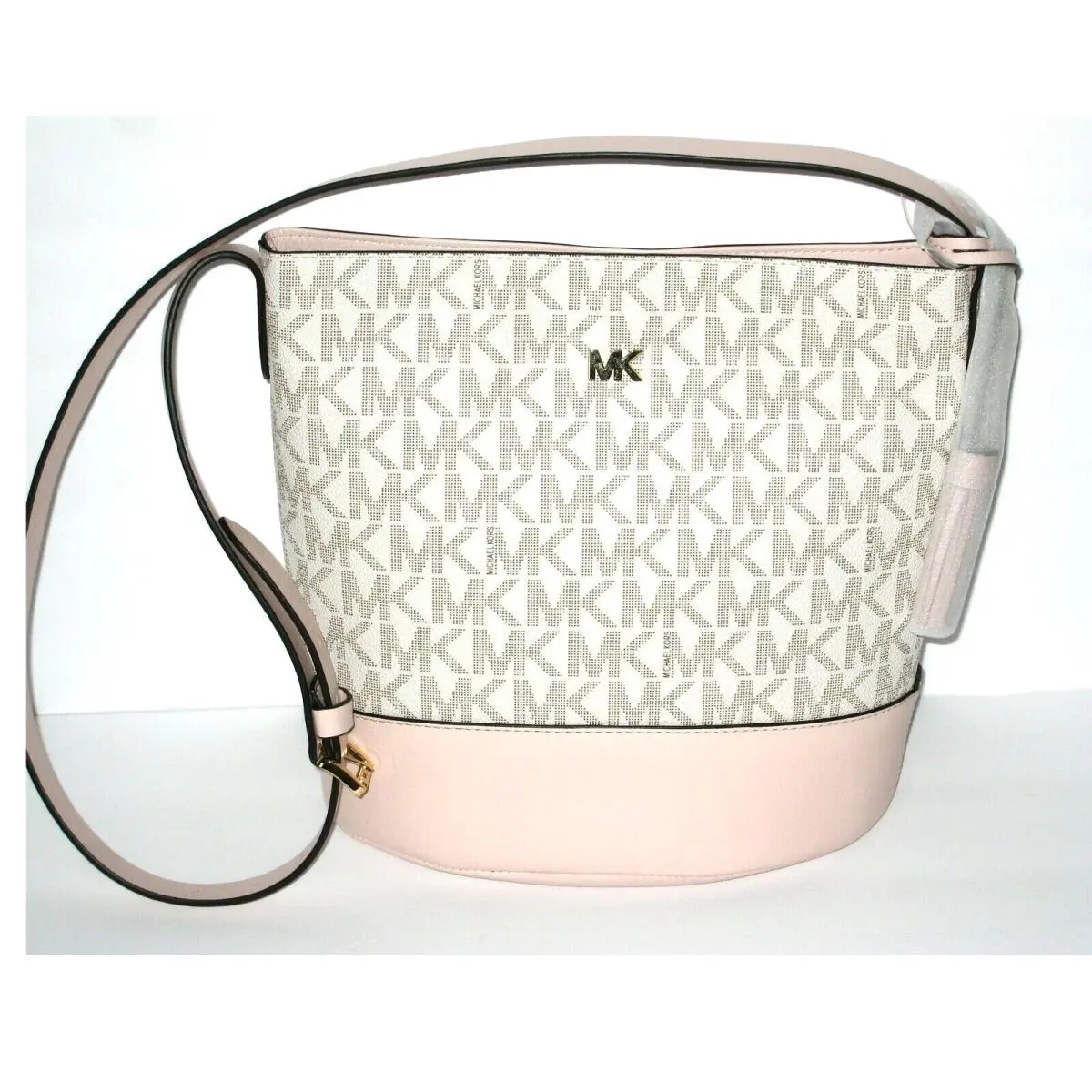 Willie Sig Med Bucket Shoulder Crossbody Powder Blush/vanilla by Michael Kors