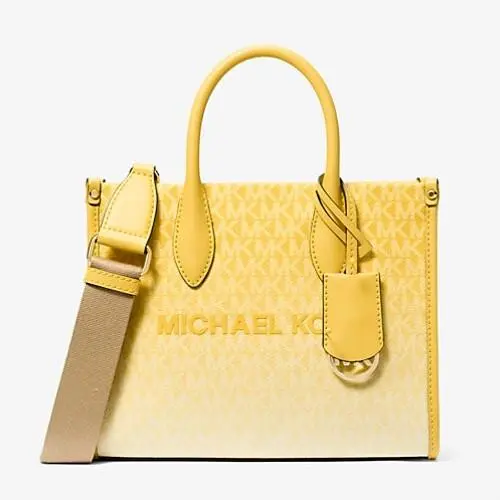 Michael Kors Mirella Small Ombré Signature Logo Crossbody Bag Daisy Yellow
