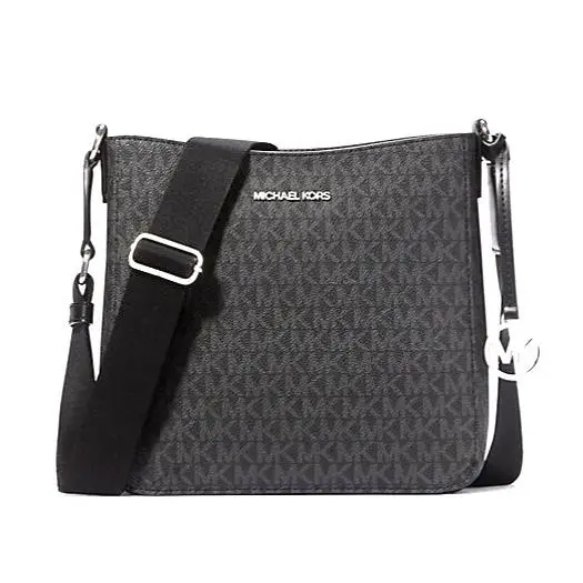 Jet Set Travel Small Signature Logo Messenger Bag Black by Michael Kors