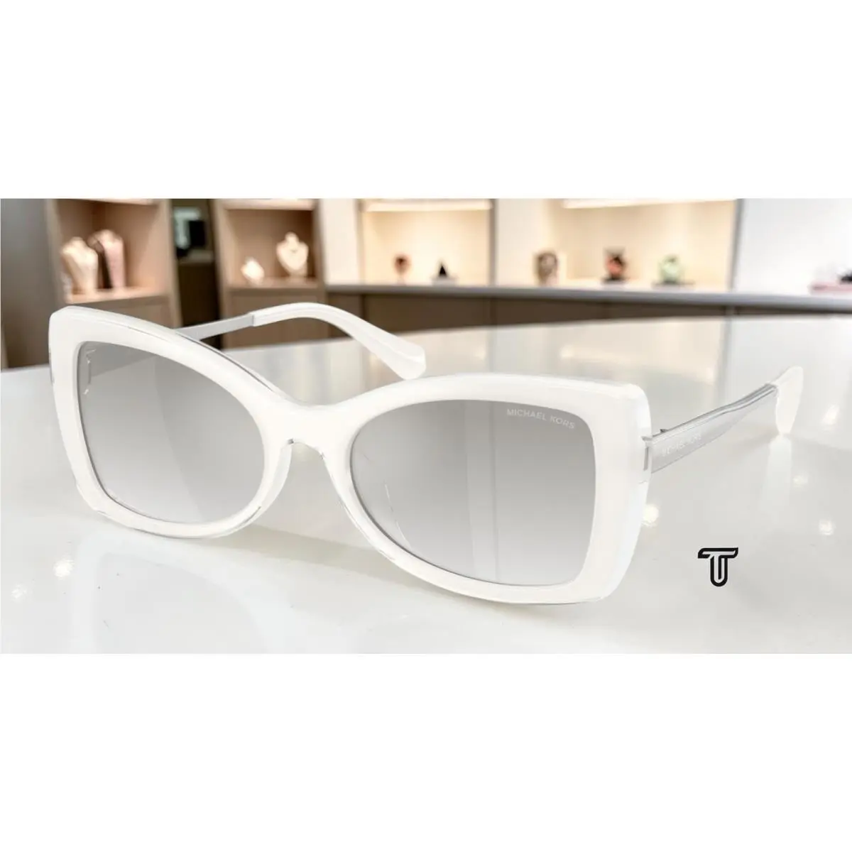 Michael Kors MK2272U 405201 Malaga White Grey Clear Grad 53mm Women`s Sunglasses
