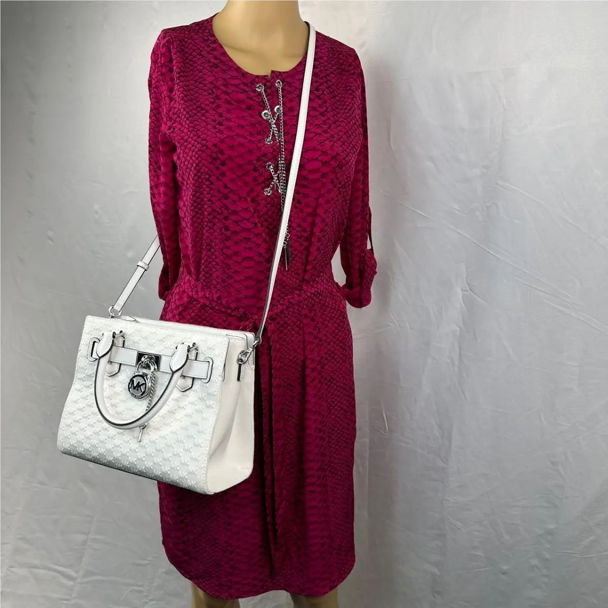 Michael Kors 35T4SHMS5C Hamilton Small Logo Embossed Washed