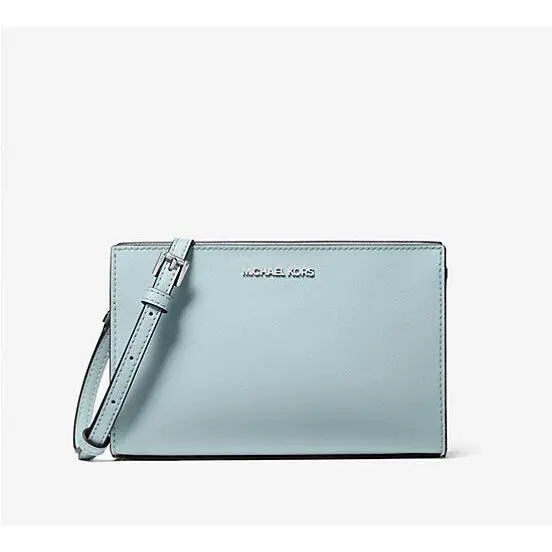 Michael Kors Sheila Small Vegan Non-leather Crossbody Bag Vista Blue Dustbag