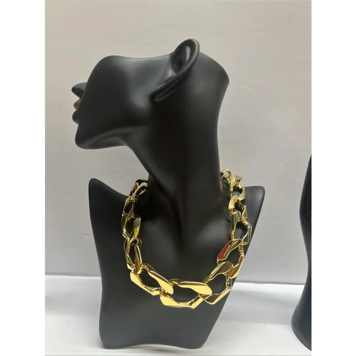 Michael Kors Metallic Muse Gold Tone Brass Curb Link Statement Necklace