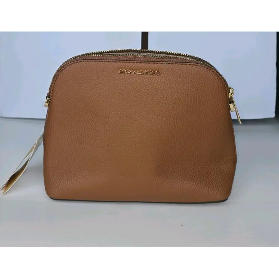 Michael Kors Brown Cindy Dome Pebble Leather Crossbody Strap Handbag