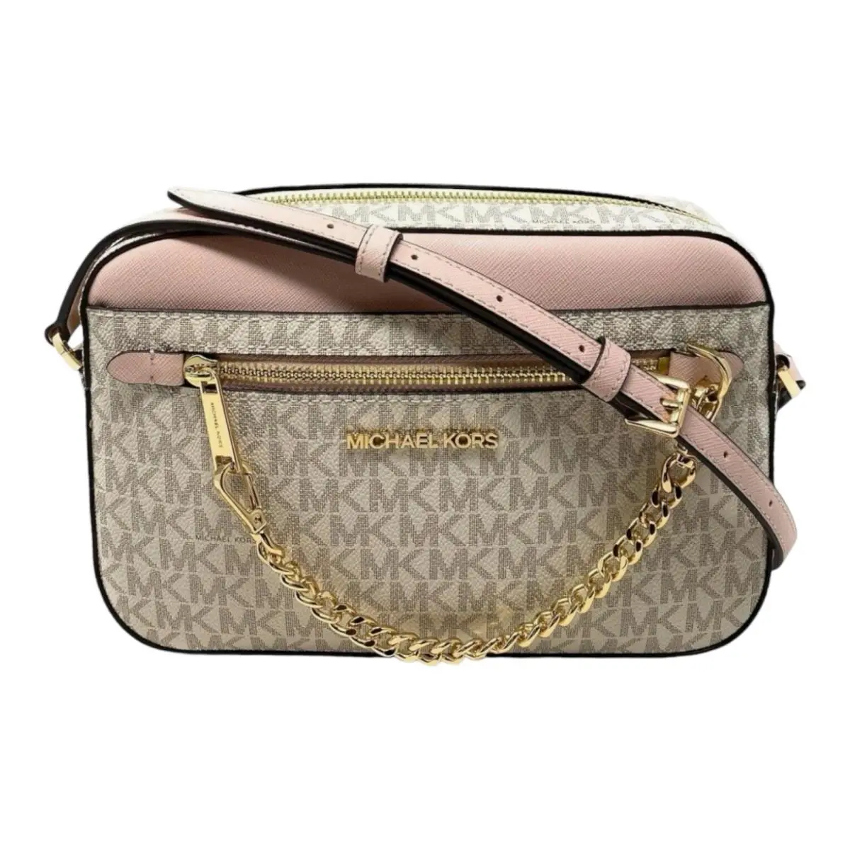 Crossbody Jet Set EW Zip Chain Bag Powder Pink Blush Beige by Michael Kors