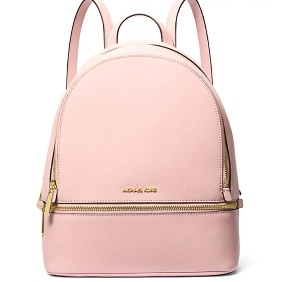 Rhea Medium Pebbled Leather Backpack Powder Blush by Michael Kors