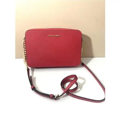 Michael Kors Jet Set Large Leather East West Chain Crossbody Bad LT BR