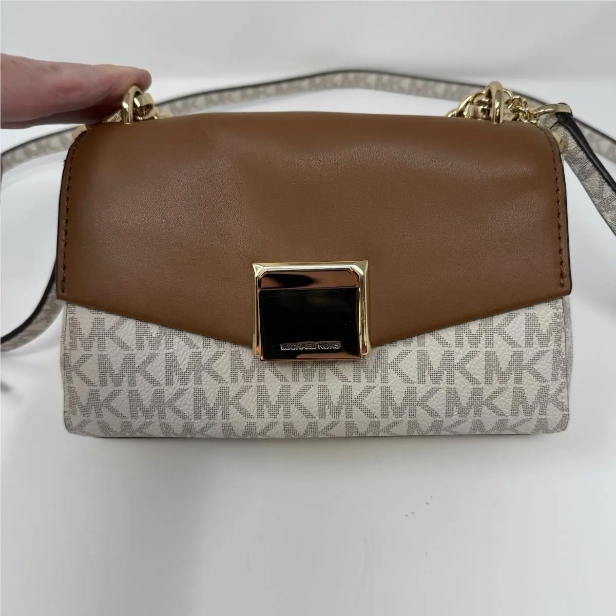 Michael Kors Lita Small Two-tone Logo and Leather Crossbody Bag