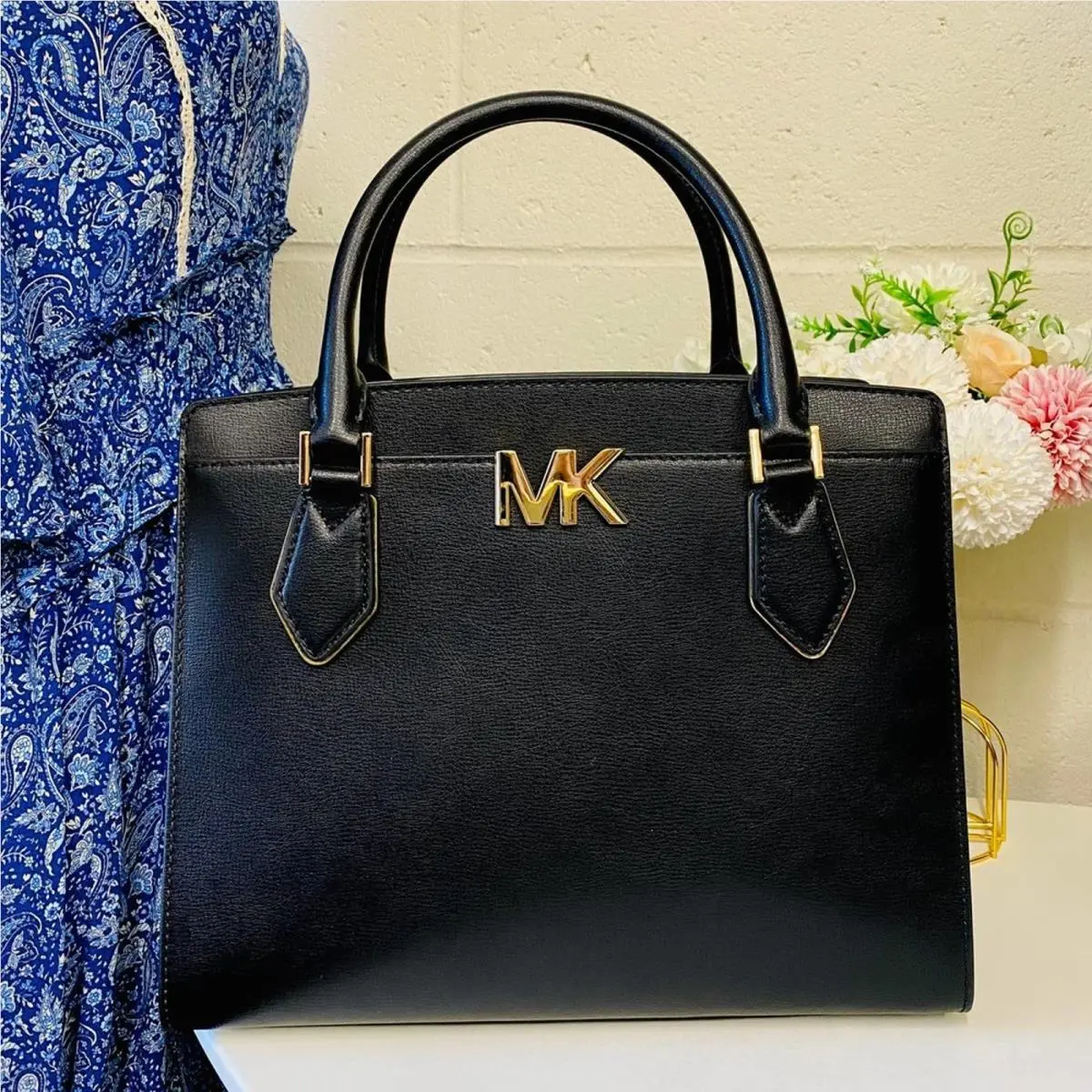Michael Kors 35T0G0XS3L Crossbody Bag Mott Large Satchel Bisque IN Black