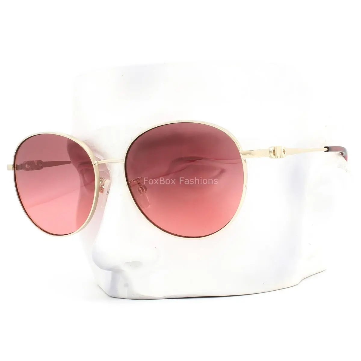 Michael Kors Alpine Sunglasses MK 1119 Pale Gold Crimson Pinkish Red Lens W/case
