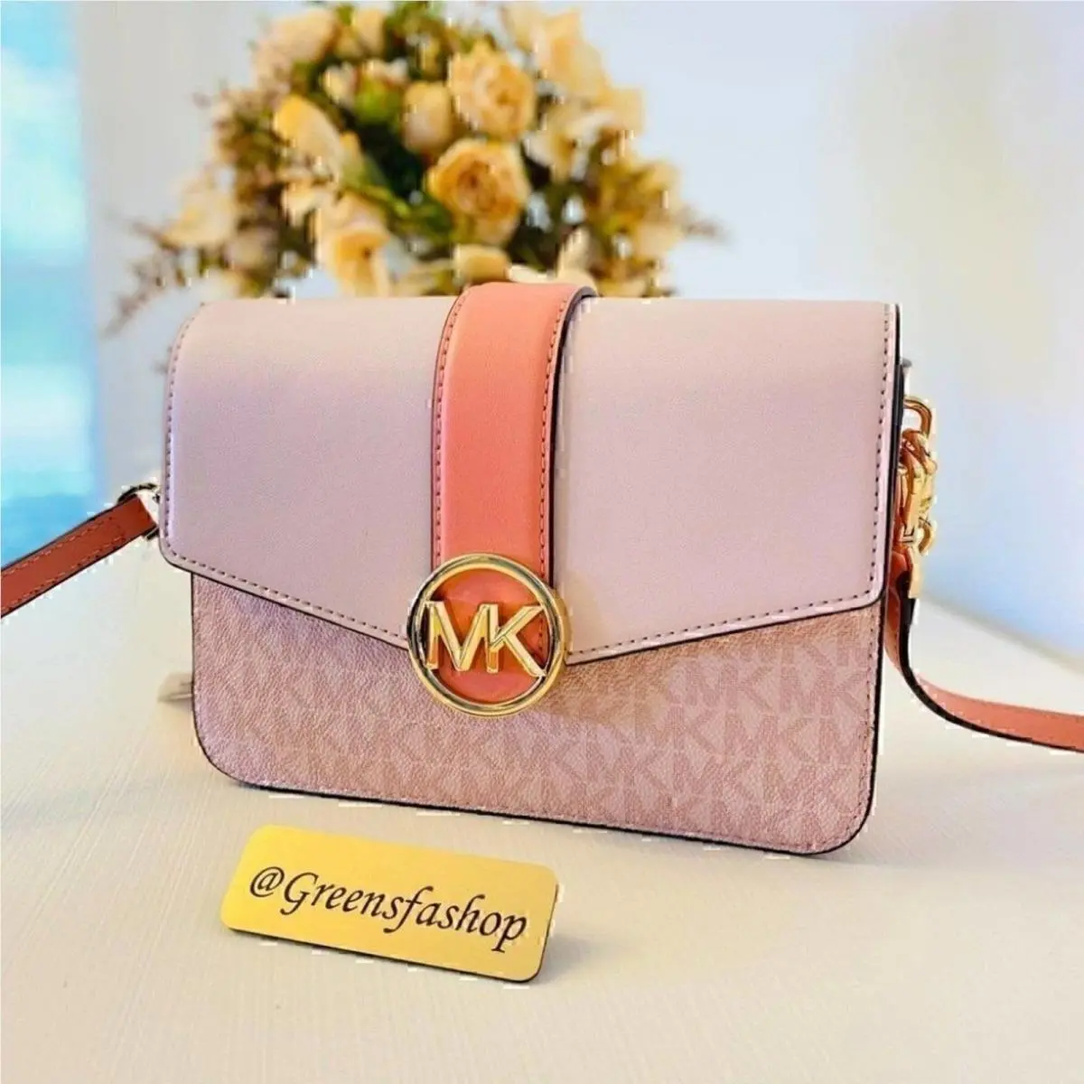 Michael Kors Purse Carmen Small Flap Crossbody Bag Sherbert