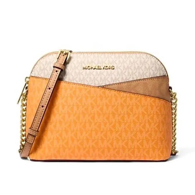 Jet Set Travel Medium Dome Crossbody Pop Orange Multi by Michael Kors