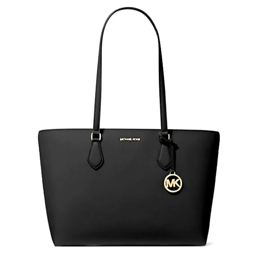 Sheila Large Tote Saffiano Vegan Leather Black by Michael Kors