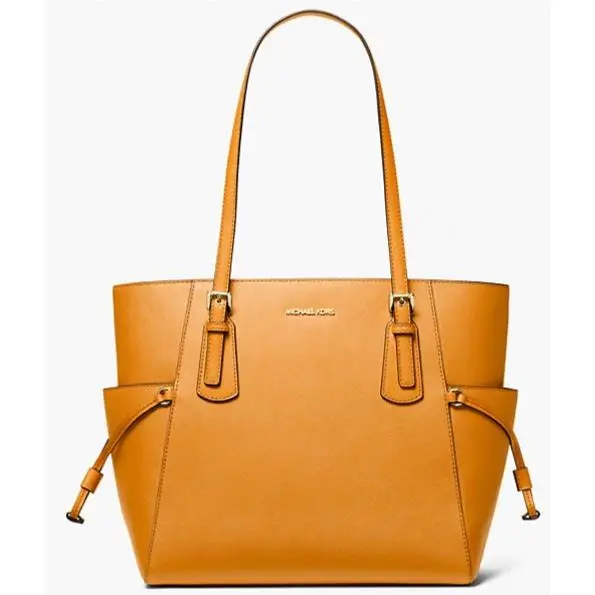 Michael Kors Voyager Large Saffiano Leather Tote Pop Orange with Dust Bag