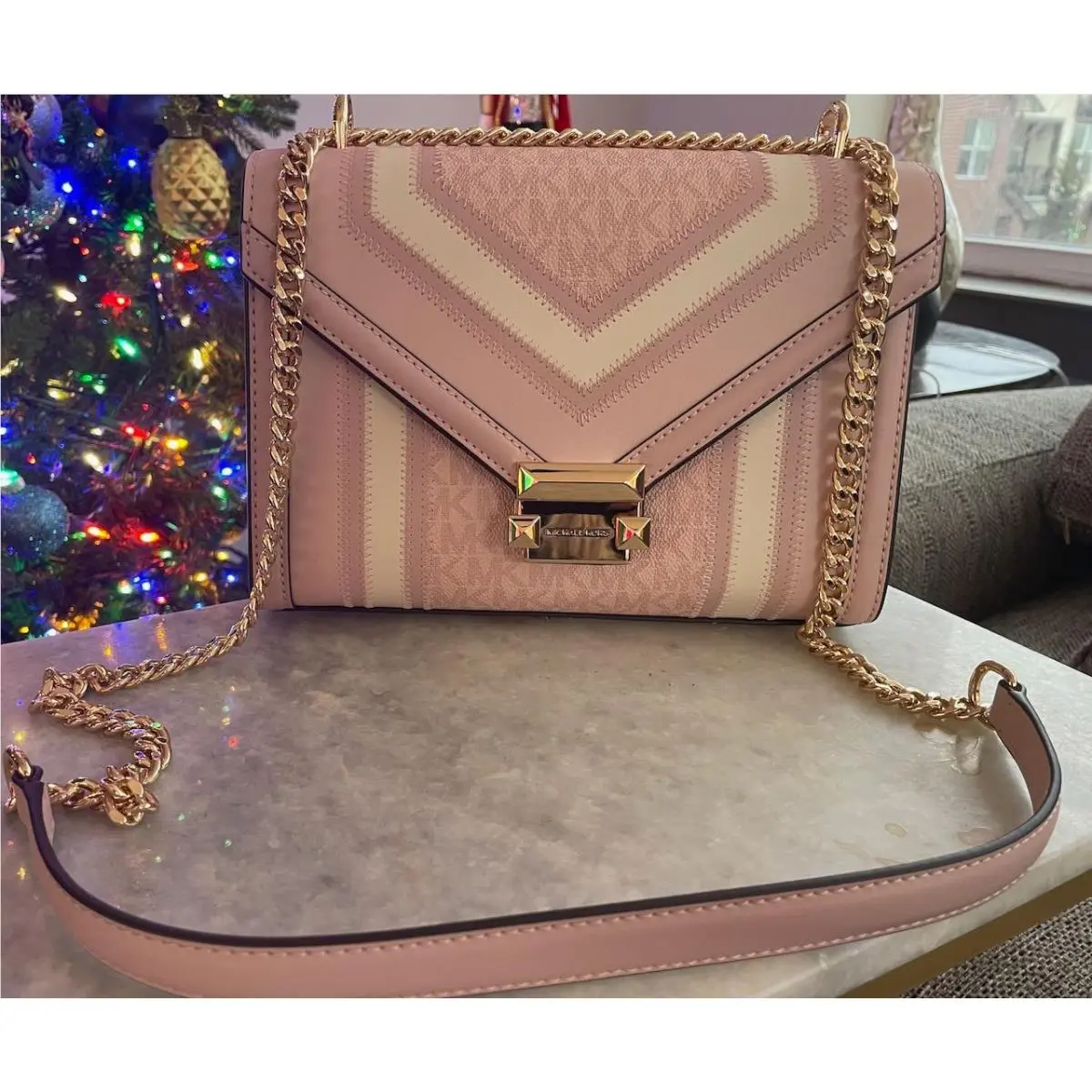 Limited Michael Kors Whitney Pink Blush Shoulder or Crossbody Bag