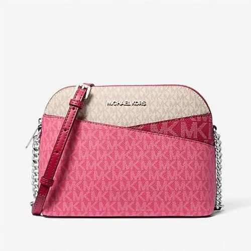 Michael Kors Jet Set Travel Medium Dome Crossbody Dark Raspberry / Dust Bag