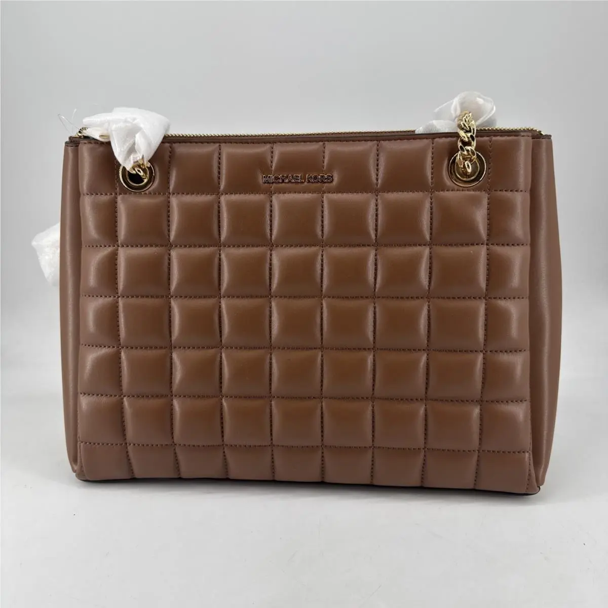 Michael Kors Micheal Khors MD Chain Shoulder Tote- Brown A602