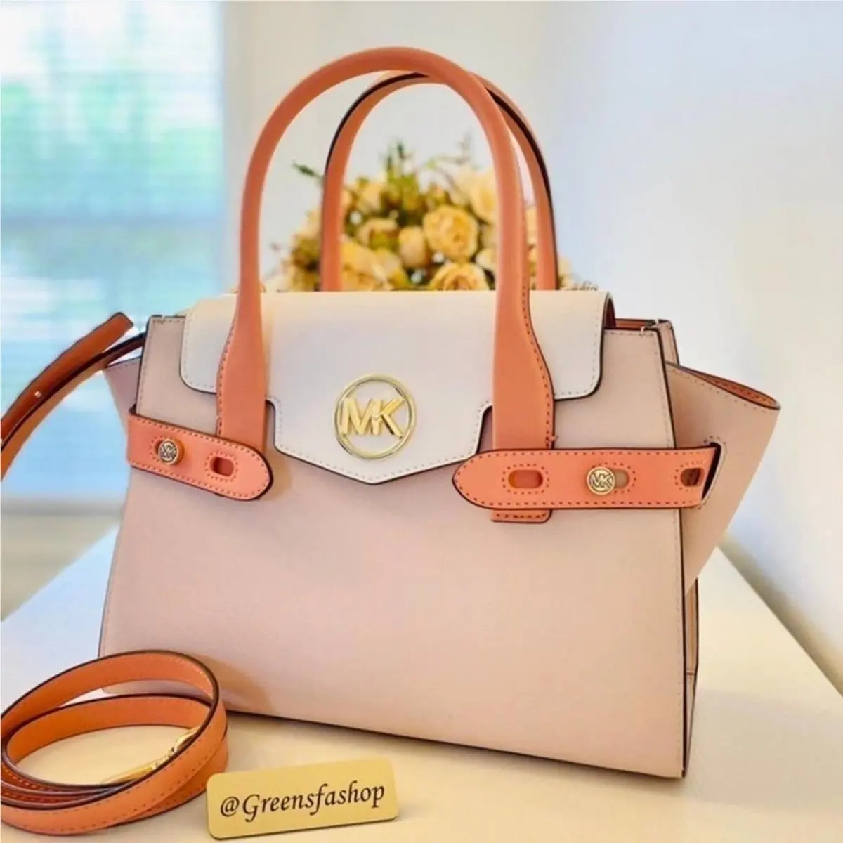 Michael Kors Purse Carmen Medium Flap Satchel Shoulder Bag