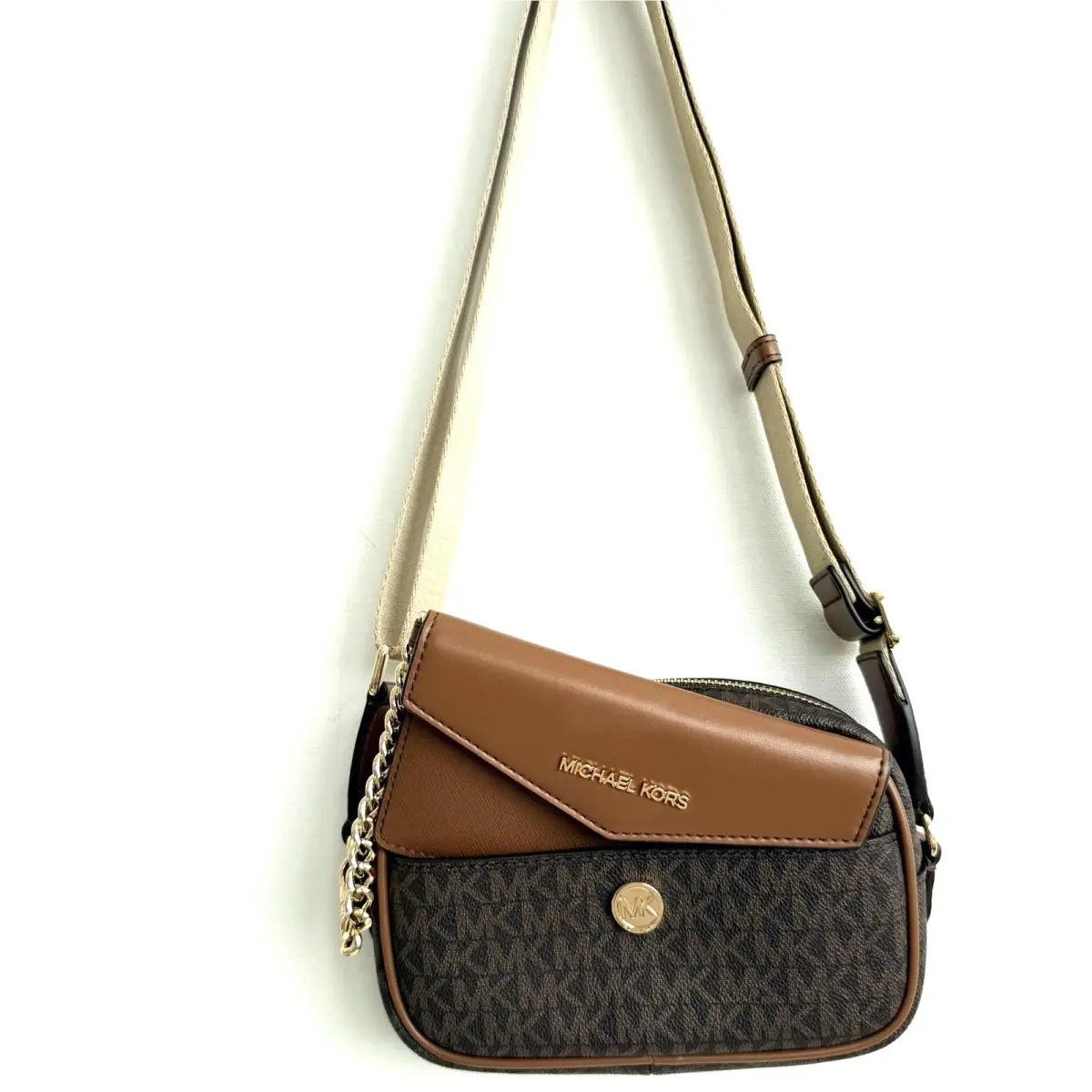 Maisie 2 In 1 Camera Crossbody Shoulder Luggage Brown Purse by Michael Kors