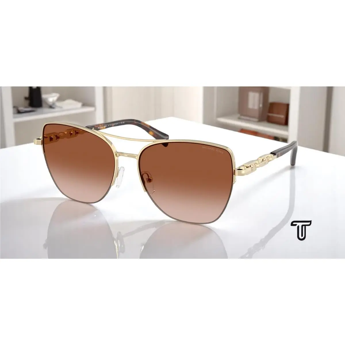 Michael Kors MK1163 101413 Dorado Beach Light Gold Brown 57 m Women`s Sunglasses