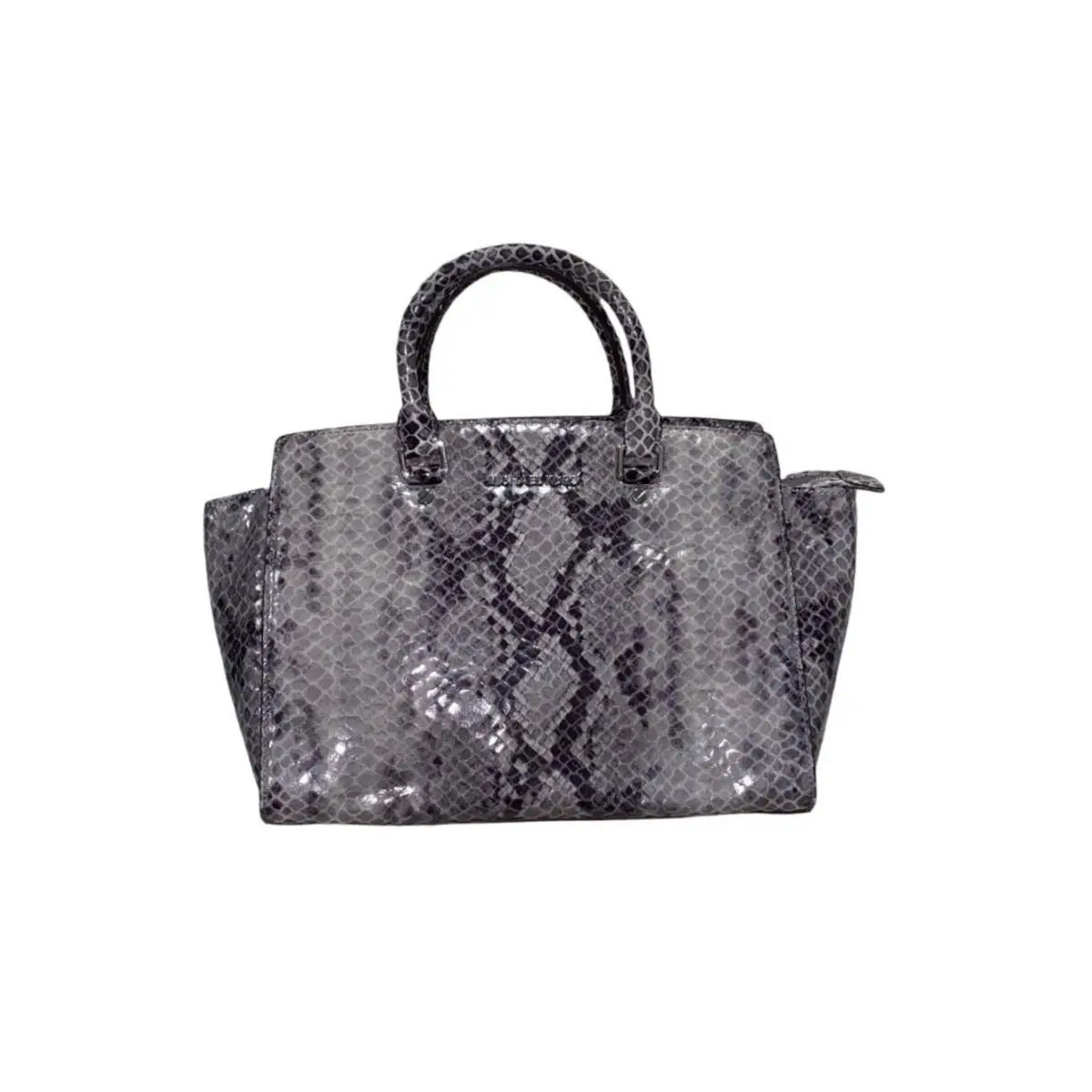 Selma Large Satchel Leather DK Slate Snake Print by Michael Kors