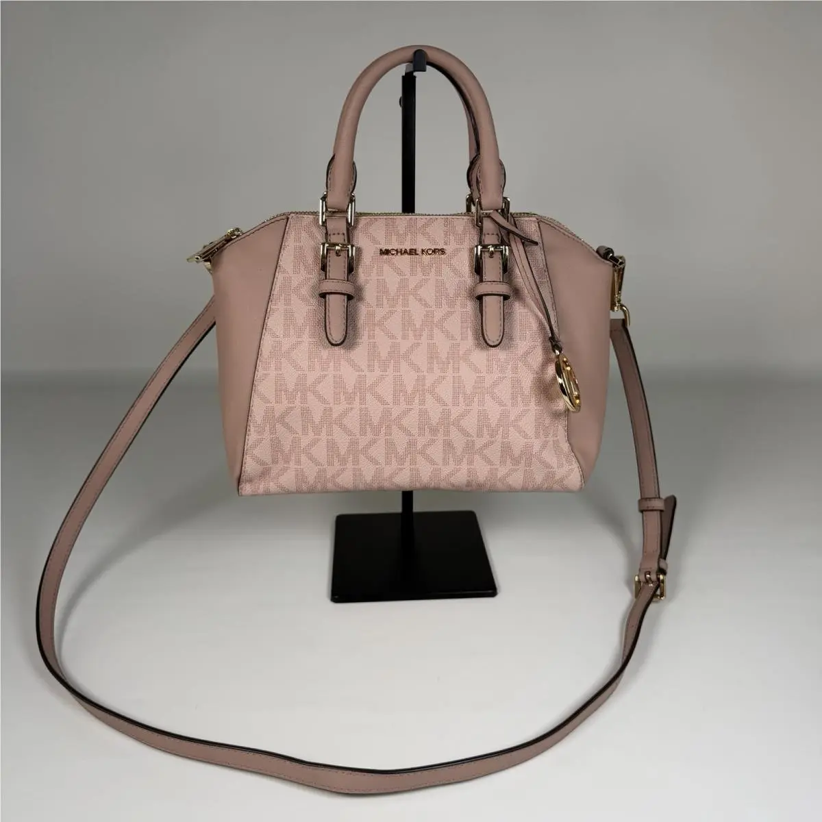 Michael Kors Ciara Medium Saffiano Messenger Bag Pink Peach