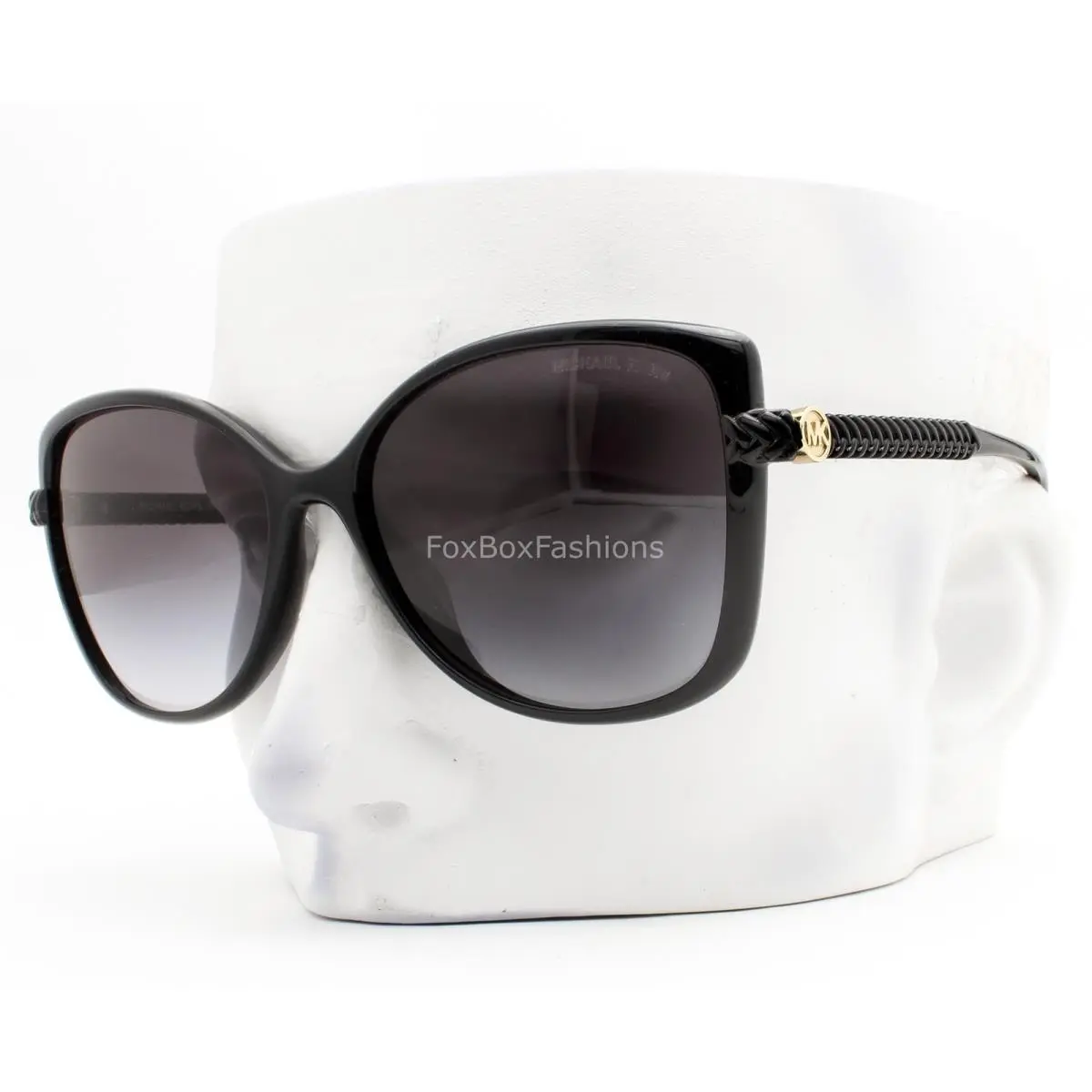 Michael Kors Malta Sunglasses Shiny Black Pale Gold MK 2181U 30058G with Case
