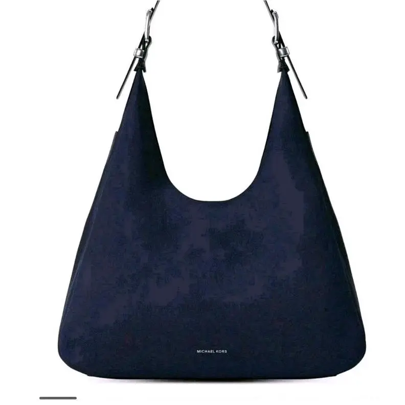 Michael Kors Nolita Large Blue Nubuck Leather Shoulder Bag Purse Tote Hobo