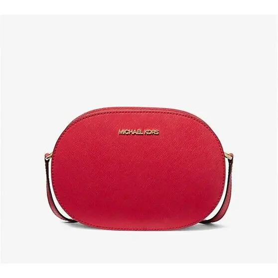 Michael Kors Jet Set Travel Medium Saffiano Leather Crossbody Bright Red