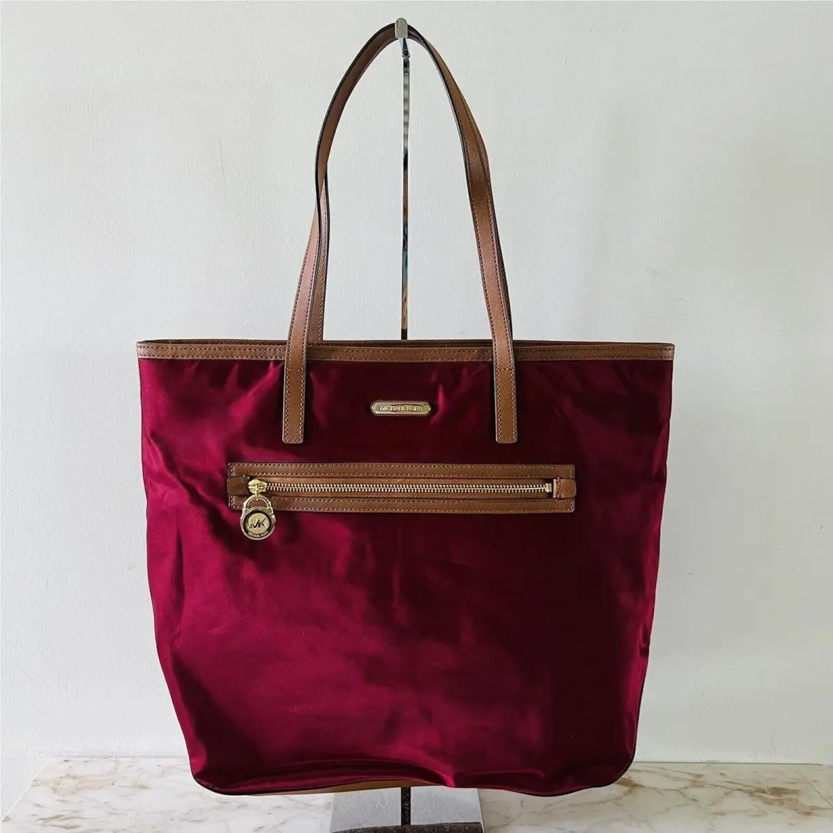 Michael Kors Kempton Claret Burgundy Large Nylon Tote Bag