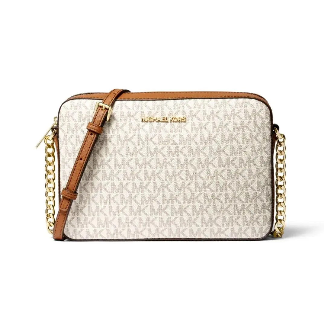 Michael Kors Jet Set Large Logo Crossbody Bag Vanilla with Dust Bag