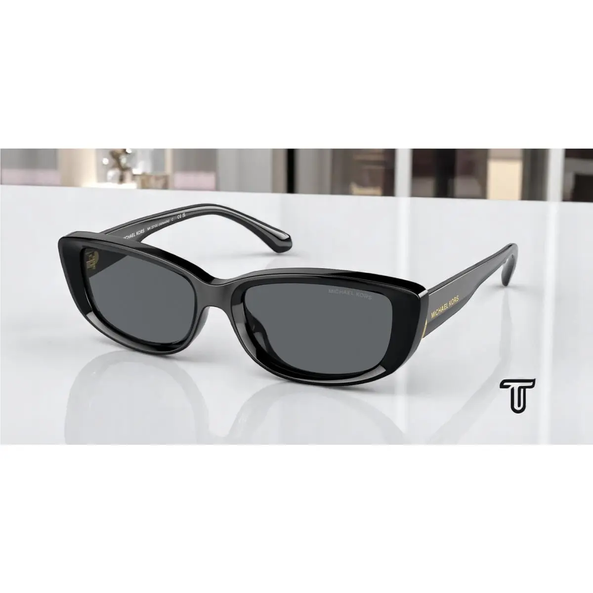 Michael Kors MK2210U 300587 Asheville Black Grey Solid 54 mm Women`s Sunglasses