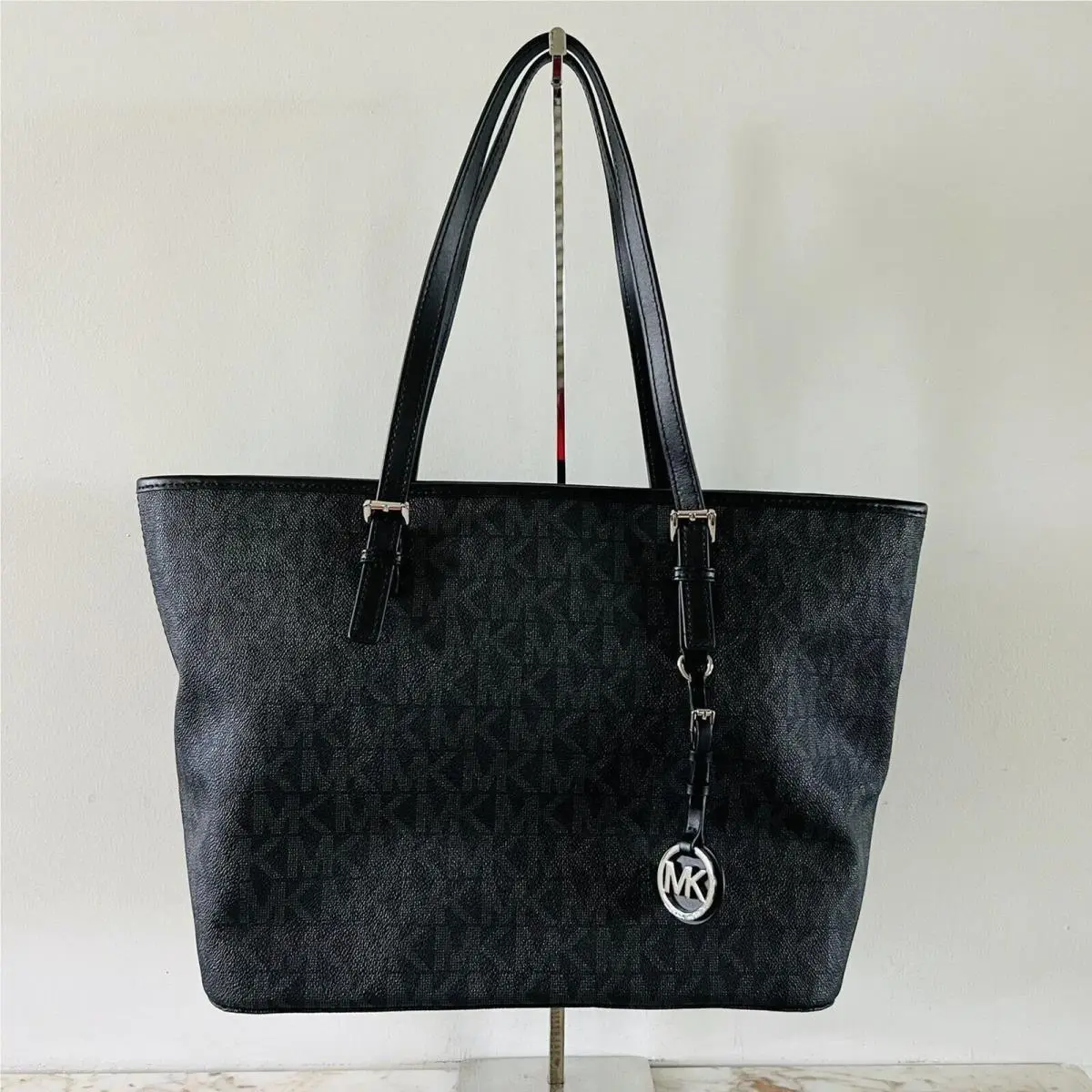 Michael Kors Jet Set Travel Black Top Zip Tote Bag